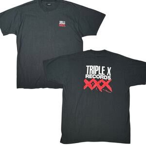Vintage Screen Stars T Shirt Size XL Triple X Records XXX Single Stitch Black